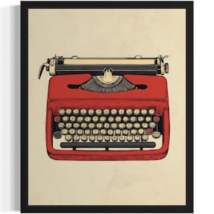 Typewriter Pop Art Print, Wall Art Poster, Original Paint Artwork, Artwork Decor