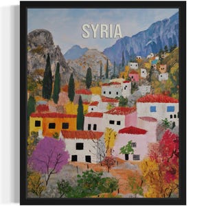 Syrien Europa Landschaft Kunst Druck, Wand Kunst Poster, Original Farbe Kunstwerk, Kunstwerk Decor
