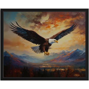 Bald Eagle Abstract Art Print, Wall Art Poster, Original Paint Artwork, Artwork Decor