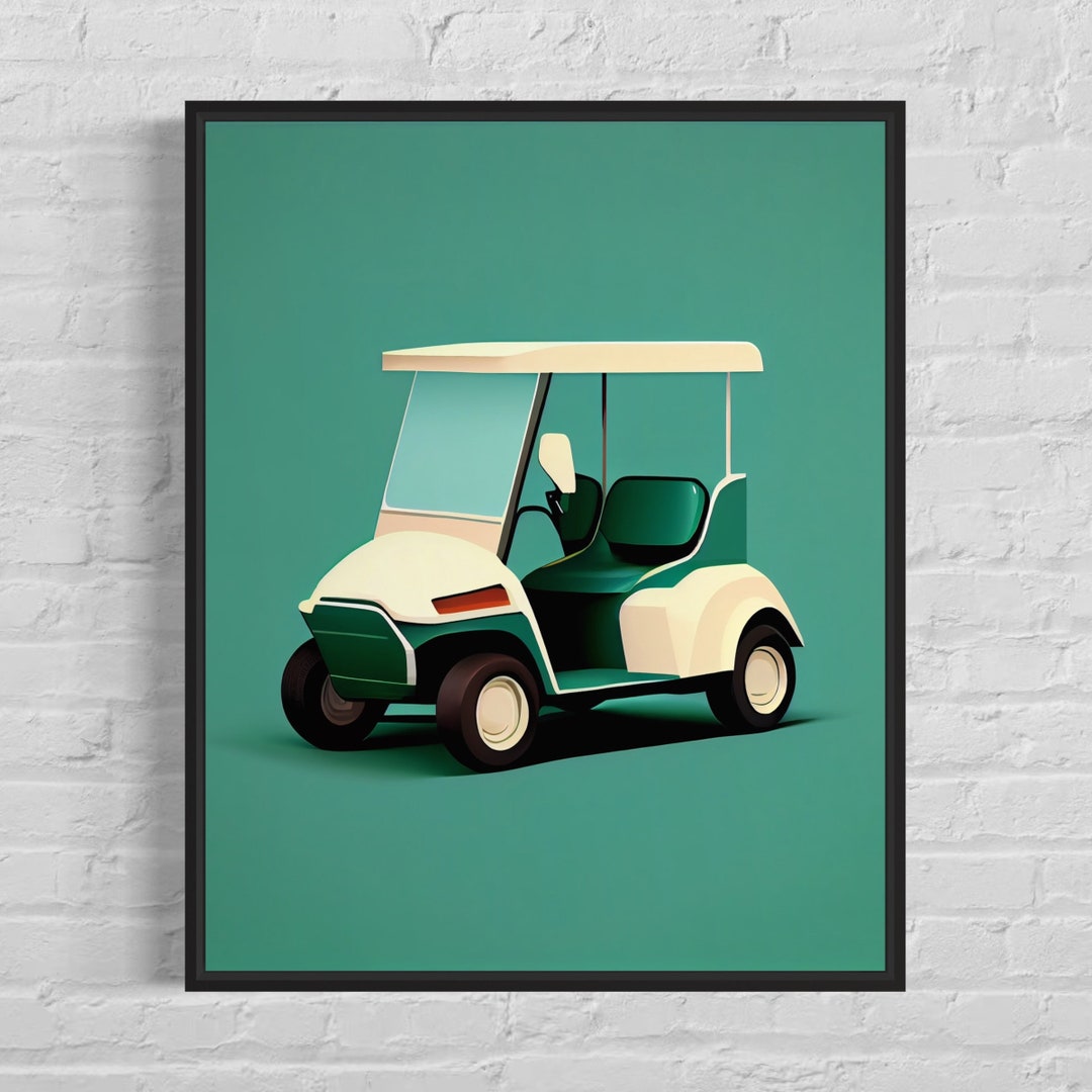 Golf Cart Art Print Golf Cart Minimalist Poster - Etsy