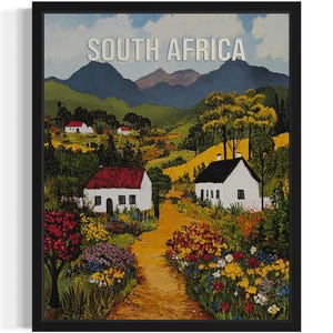 South Africa Europe Scenery Art Print, Wall Art Poster, Original Paint Artwork, Artwork Decor