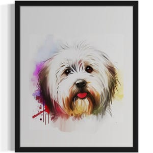 Coton De Tulear Dog Watercolor Art Print, Wall Art Poster, Original Paint Artwork, Artwork Decor
