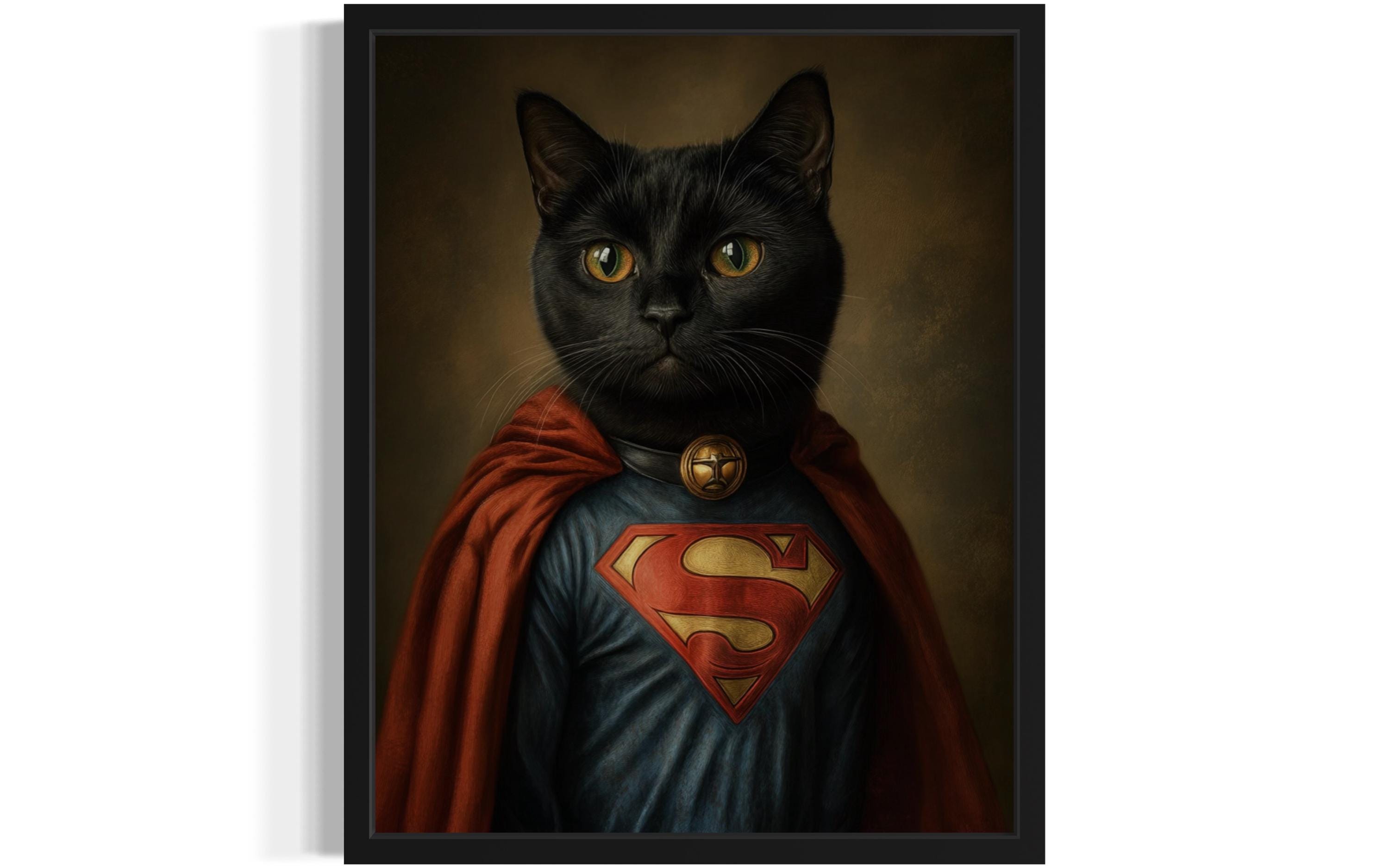 Gatto Vestito Da Superman Acquista Online Costume Da Supereroe Per