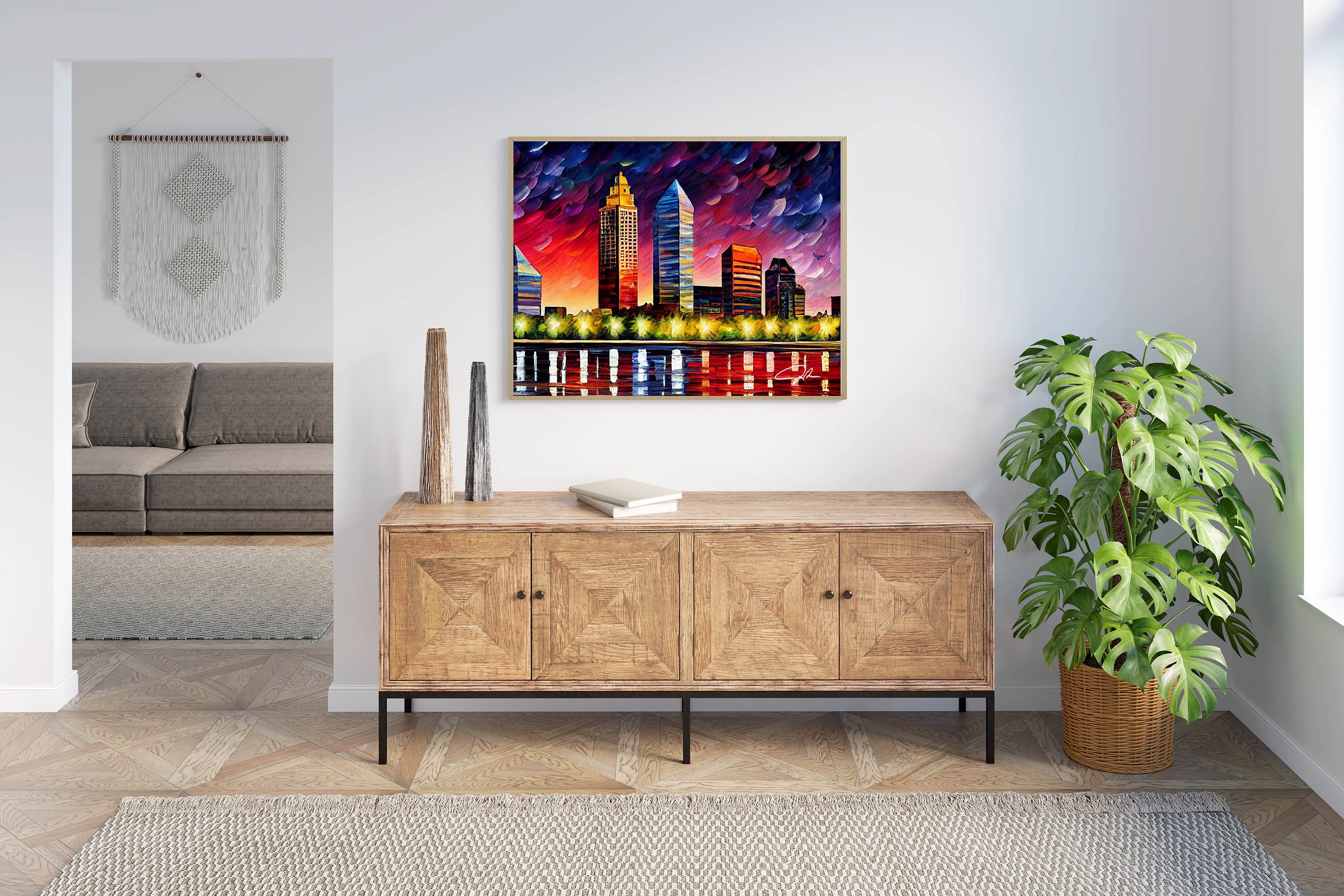 Shreveport Louisiana Skyline Art Print Shreveport Painting Etsy