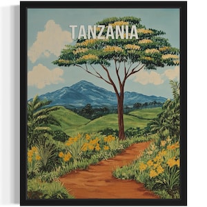 Tanzania Europe Scenery Art Print, Wall Art Poster, Original Paint Artwork, Artwork Decor