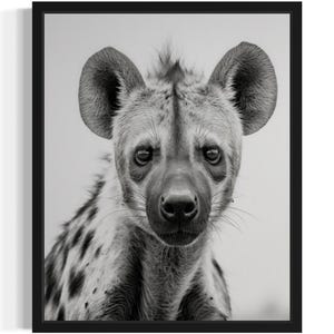 Hyena Black and White Animal Art Print, Wall Art Poster, Original Paint Artwork, Artwork Decor