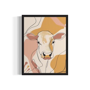 Cow Farm Animal Art Print, Wall Art Poster, Original Paint Artwork, Artwork Decor