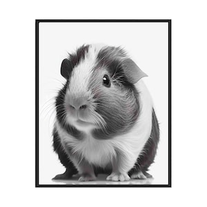 Cavia zwart-witte dierenkunstprint, muurkunstposter, originele verfkunstwerken, artwork decor