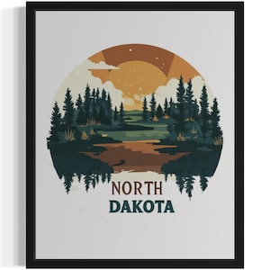 North Dakota States Scenery Art Print, Wall Art Poster, Original Paint Artwork, Artwork Decor