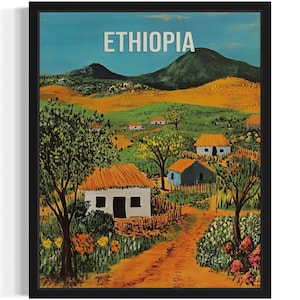 Ethiopia Europe Scenery Art Print, Wall Art Poster, Original Paint Artwork, Artwork Decor