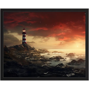 Lighthouse Abstract Art Print, Wall Art Poster, Original Paint Artwork, Artwork Decor