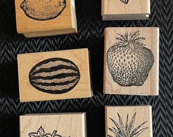 Rubber Stamps of Assorted Fruits