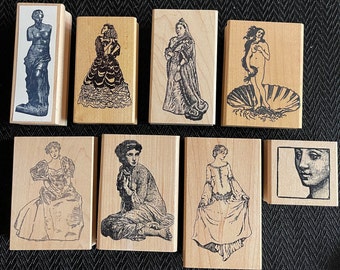 Rubber Stamps of Women from Classical through Victorian