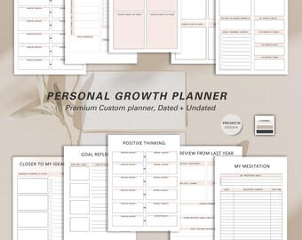 Personal Growth Planner, Goal Setting Organizer, Self-Improvement Journal, Productive Life Tracker, Motivation Boost, Goal Planner