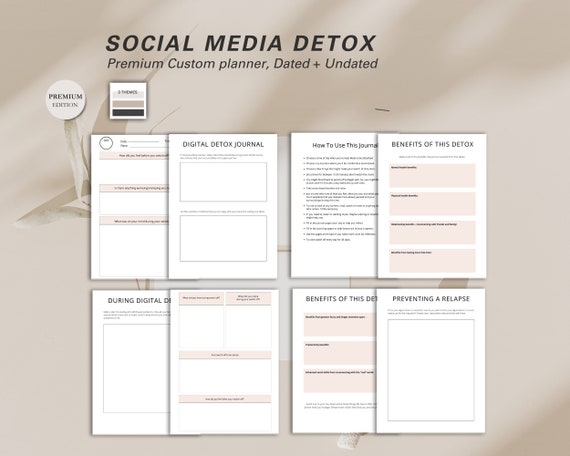 Social Media Detox Tracker, Digital Detox Planner, Phone Addiction Recovery, Self-Care Journal, Mindfulness Gift