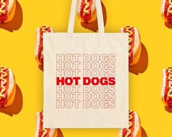 Hot Dogs Thank You Bag | Canvas Tote Bag | Reusable Bag