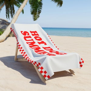 Hot Dog Summer Hot Girl Summer Beach Towel for Pool or Ocean