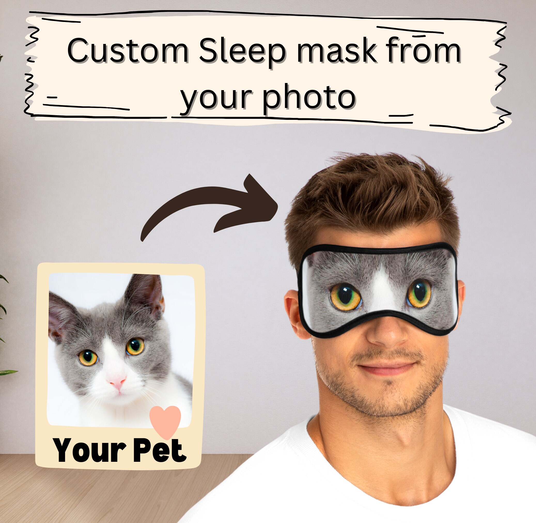 Pet Sleep Mask Brown Puppy Dog Sleep Mask Sleeping Mask Eye