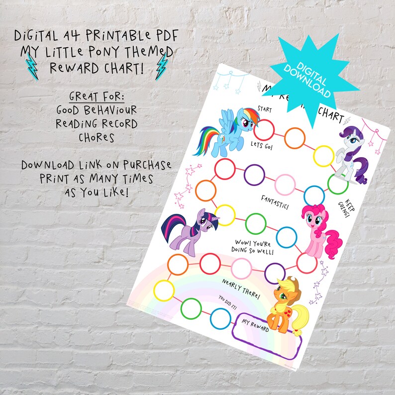 My Little Pony Reward Chart for Kids Behaviour Chart - Etsy