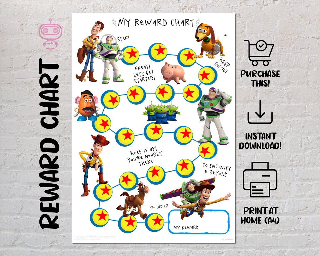 Toy Story Reward Chart for Kids Sticker Chart Instant - Etsy UK