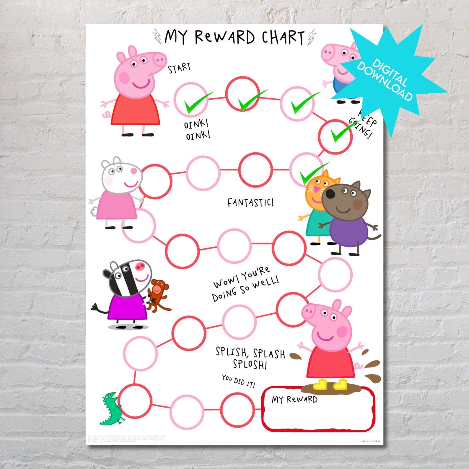 Peppa Pig Reward Chart for Kids Behaviour Chart Printable - Etsy Australia