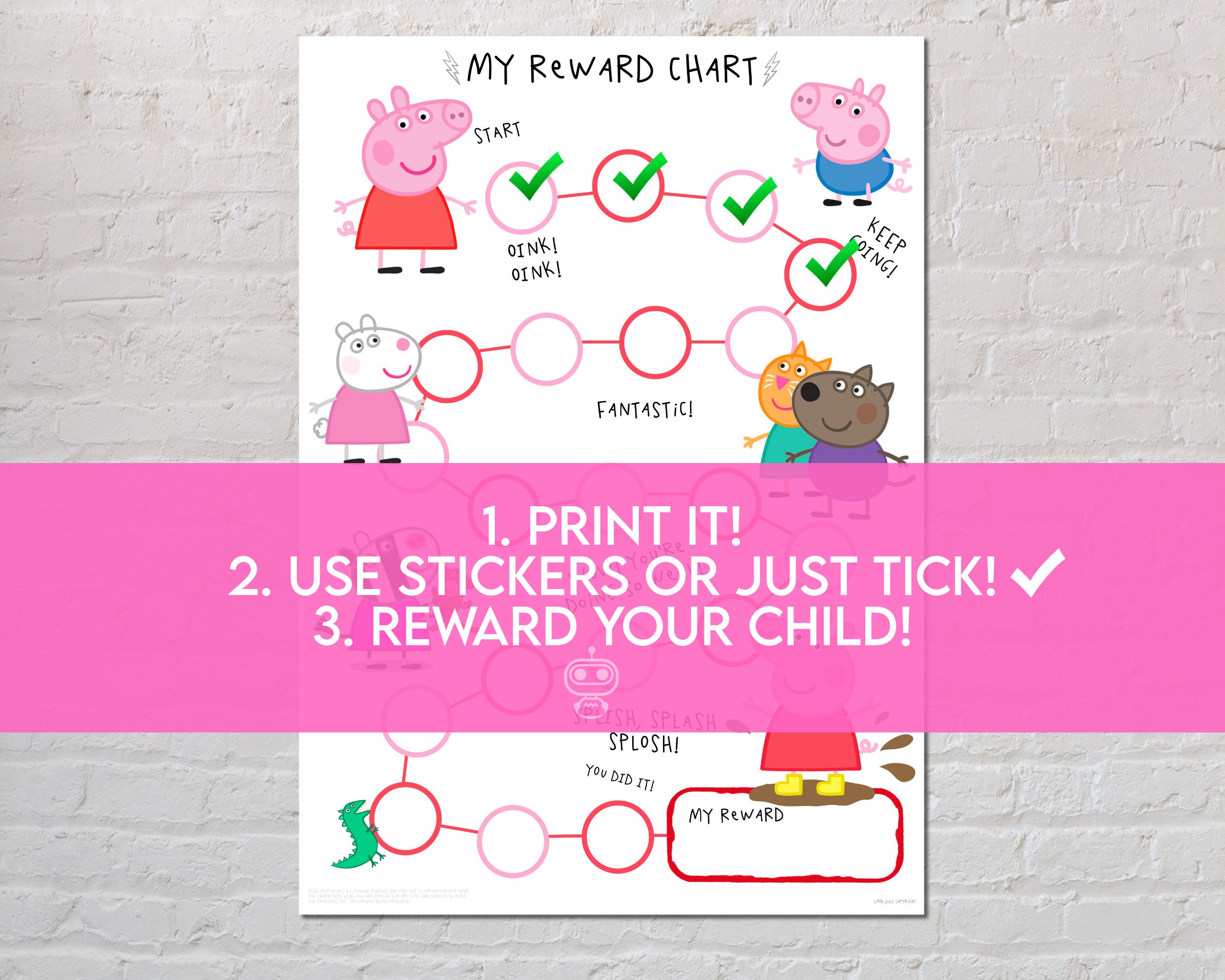 Peppa Pig Reward Chart for Kids Behaviour Chart Printable - Etsy