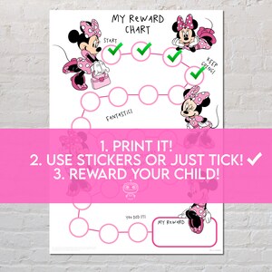 Minnie Mouse Reward Chart for Kids Behaviour Chart Printable - Etsy