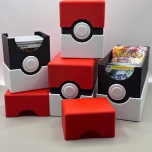 Caixa porta-cartas colecionáveis inspirada em Pokebola Pokémon / cartas colecionáveis Pokémon / cartas organizadoras / recipiente de armazenamento