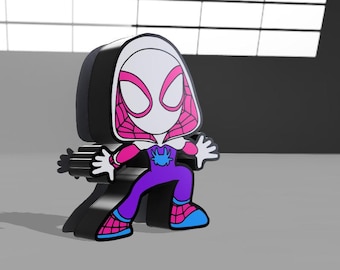 Archivo STL de caja de luz fantasma de Spidey y sus amigos, decoración imprimible en 3D (archivo digital)