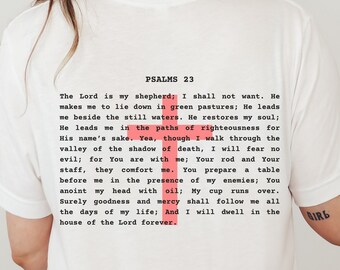 23rd Psalm Shirt | 23 Psalms Christians T Shirt | Psalms 23 He restores my soul | Psalm 23 3 Bible Verse T Shirts | 23 Psalm Christian Shirt