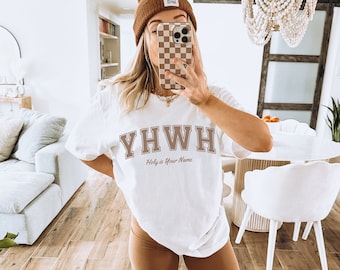 YHWH Shirt Varsity Font | Yahweh Shirt Christian | YHWH Shirts for Women | Yahweh T Shirt | Christian Tshirts | Faith Gift for Daughter