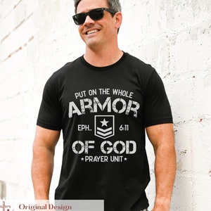 Armor of God Shirt for Men | Armour of God Shirt for Men | Ephesians Armor of God Tshirt | Put On The Full Armor of God Prayer Shirt