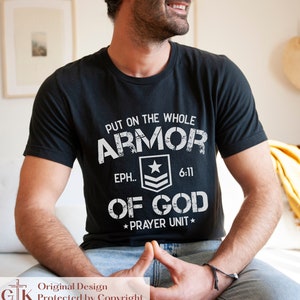 Armor of God Shirt for Men | Armour of God Shirt for Men | Ephesians Armor of God Tshirt | Put On The Full Armor of God Prayer Shirt