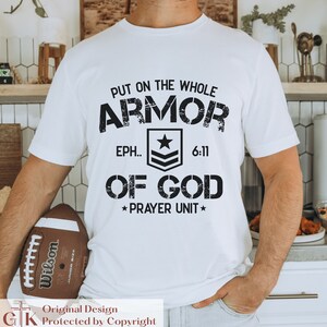 Armor of God Shirt for Men | Armour of God Shirt for Men | Ephesians Armor of God Tshirt | Put On The Full Armor of God Prayer Shirt