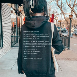 Dear Person Behind Me Hoodie | Dear Person Behind Me Sweatshirt | Christian Oversized Hoodie | Jesus Sweat Shirt | Oversize Sweat Shirt