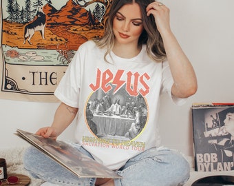 Highway to Jesus Vintage TShirt | WWJD Vintage Band Jesus T Shirt | Jesus World Tour Merch | Classic Rock Unquie Vintage Tshir