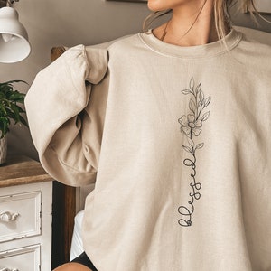 Blessed Christian Crewneck Sweatshirt | Blessed Sweatshirt | Christian Shirts | Christian Sweatshirt | Christian Clothes | Bible Verse