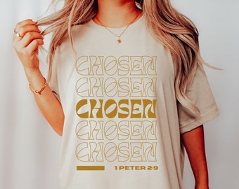 Chosen Christian Shirt | 1 Peter 2:9 | Christian Shirts for Women | Retro Tshirt | Christian Clothes | Christian Vintage Tshirt | Jesus Tee