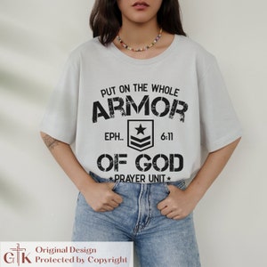 Armor of God Shirt | Armour of God Shirt for Men | Ephesians Armor of God Tshirt | Put On The Full Armor of God Prayer Shirt