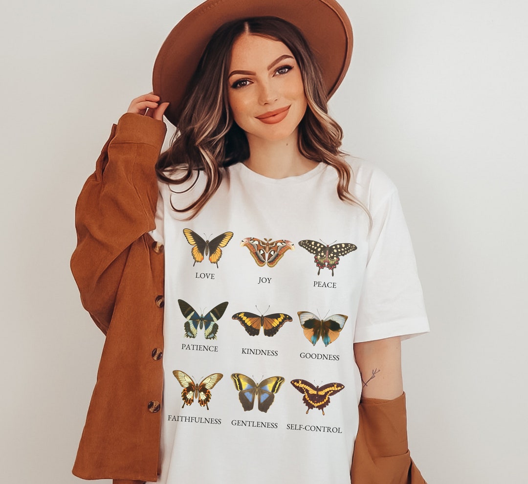 Fruit of the Spirit Christian Shirts | Vintage Butterfly Shirt | Bible ...
