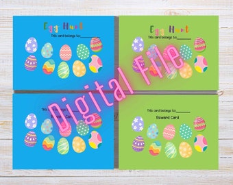 Egg Hunt Themed Rewards Punch Card for Classrooms or Parents * PDF ONLY Multiple Designs