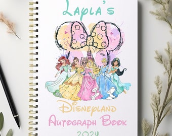 Libro de autógrafos personalizado de personajes de Disneyland • Recuerdo personalizado de viaje a Disney para niños • Regalo mágico de recuerdo de vacaciones para niños