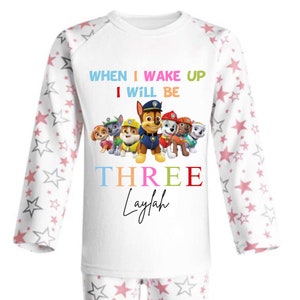 When I Wake Up I Will Be  Personalised Birthday Soft Cotton Kids Birthday Eve Gift, Boys/Girls Design.
