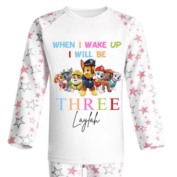 When I Wake Up I Will Be  Personalised Birthday Soft Cotton Kids Birthday Eve Gift, Boys/Girls Design.