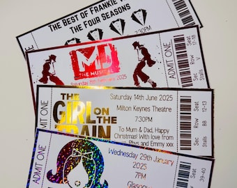 Entrada de teatro personalizada con lámina: regalo sorpresa, entradas para pantomima.