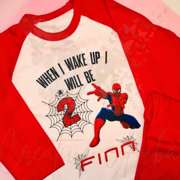 When I Wake Up I Will Be Personalised Birthday Spidey Design, Soft Cotton Kids Birthday Eve Gift, Boys/Girls Design