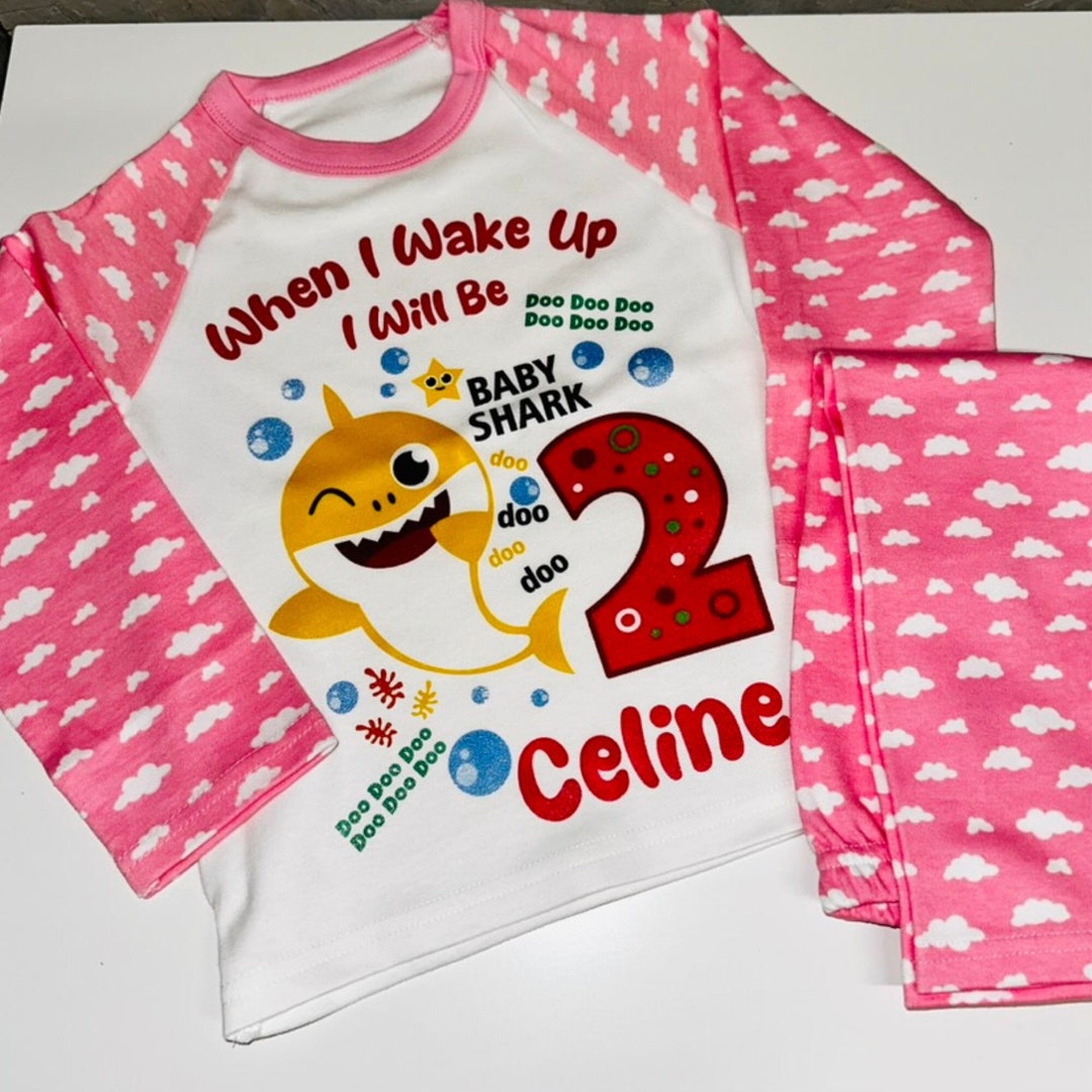 BABY SHARK Personalised Birthday Pyjamas. When I Wake up Pjs. Etsy