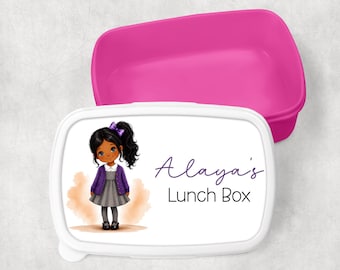 Personalised Girls School Lunch Box, Custom Name Kids Lunchbox