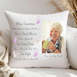 Personalized Memorial Photo Pillow: Keepsake Cushion for Loss of Loved One