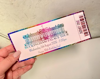 Entrada metalizada para la visita al Palacio de Buckingham, regalo sorpresa personalizado, entrada de lujo, impresión de entradas metalizadas, idea de regalo sorpresa
